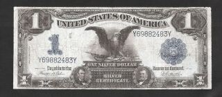 SOLID Y BLOCK PARKER/BURKE BLACK EAGLE $1 1899 SILVER CERT.  NO TEARS 2