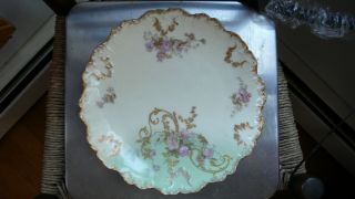 Limoges Plate Hand Painted " A.  K.  C.  D ".  Made In France 9 1/4 " Early 1900s