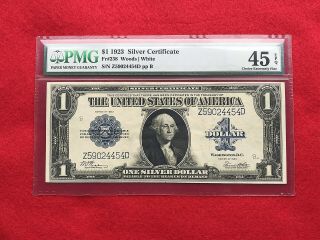 Fr - 238 1923 Series $1 One Dollar Silver Certificate Pmg 45 Epq Choice Xf