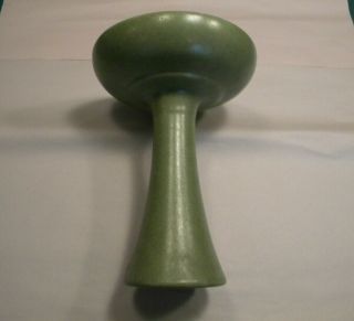 Vintage Mcm Haegar 10 1/2 " Green Bowl Vase On Stand Unique