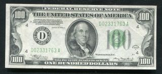 1934 - A $100 One Hundred Dollars Frn Federal Reserve Note Celveland,  Oh Xf,