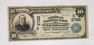 1902 $10 The American National Bank Of Newport Kentucky Ky Ch 2726 Rare