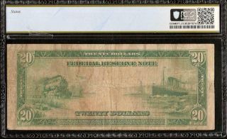 LARGE 1914 $20 DOLLAR FEDERAL RESERVE NOTE BIG CURRENCY OLD PAPER MONEY PCGS 15 3
