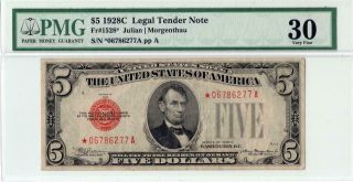 1928 - C $5 Legal Tender Fr 1528 Vf - 30 Pmg Star Note
