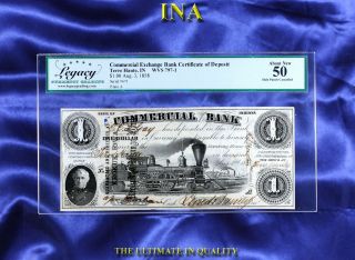 Indiana Terre Haute Commercial Exchange Bank $1 Legacy Au 50 Hp Full Border Rare
