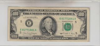1990 (e) $100 One Hundred Dollar Bill Federal Reserve Note Richmond Old Currency