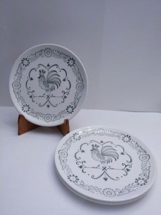 Vintage Scio Provincial Dinner Plates Rooster Weather Vane Farmhouse - 3