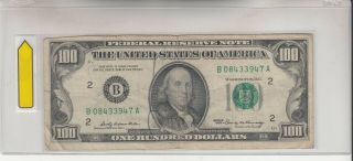 1969 (b) $100 One Hundred Dollar Bill Federal Reserve Note York Old Currency