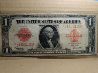 1923 Red Seal $1 Bill Rare Horse Blanket