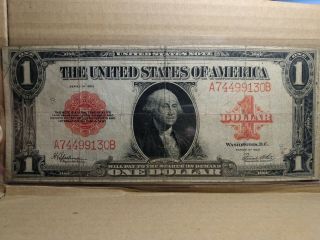 1923 Red Seal $1 Bill Rare Horse Blanket 2