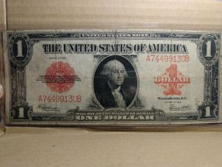1923 Red Seal $1 Bill Rare Horse Blanket 3