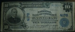 1902 United States $10 National Currency Large Note,  Estate, .  99 Start