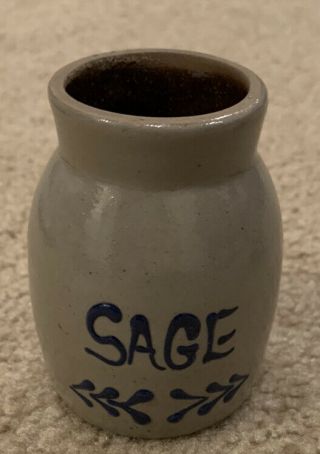 Beaumont Brothers Pottery Bbp Salt Glazed Sage Spice Herb Crock 1992