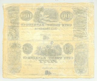 uncut sheet of $50 and $100 remainders The City Trust and Banking Co York 2