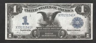 SOLID X BLOCK TAHEE/BURKE BLACK EAGLE $1 1899 SILVER CERT.  NO TEARS 3