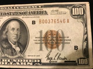 1929 $100 Federal Reserve Bank of York National Currency Note B00376546A 3