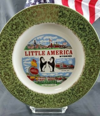 Homer Laughlin Legend Of Little America Wyoming 10 " Plate 1970 Usa