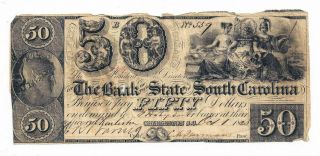 1858 Bank Of The State Of South Carolina,  Charleston - $50 Note No.  559 Sh599