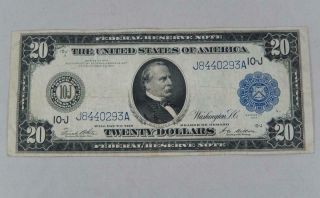 Series 1914 $20 Dollars Federal Reserve Note White Mellon Kansas City J P0277
