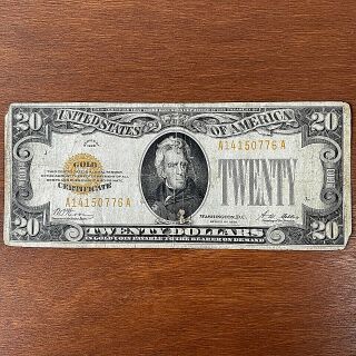 1928 U.  S.  $20 Gold Certificate Twenty Dollar Bank Note A14150776a