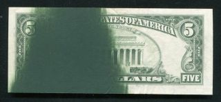 1981 $5 Frn Federal Reserve Note Major Green Ink Smear Error Extremely Fine
