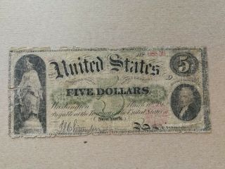 1862 Legal Tender - $5 Dollars American Bank Note