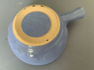 Watt Pottery Buttons Blue Individual Casserole,  Stick Handled 3