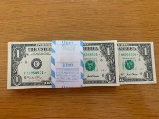2001 $1.  00 Star Pack (100 Notes) - Atlanta Fed Reserve F06958501 - 8600 Unc
