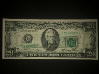 1981 A 20 Dollar Federal Reserve Note Error Offset Printing Error Back To Front