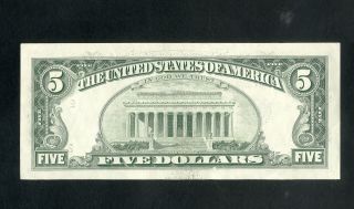US Paper Money 1985 $5 Federal Reserve Note Error 2
