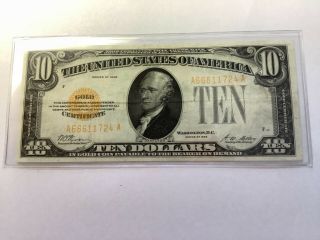 $10 1928 Ten Dollar Gold Note