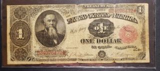 1891 $1 One Dollar Treasury Coin Note - Stanton Fr 351
