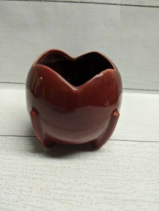 Nelson Mccoy Pottery Vase Planter Deco Tulip Ball Maroon