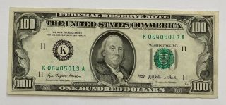 1977 $100 One Hundred Dollar Us Bill Note Dallas Federal Reserve