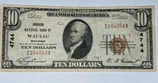 Usa $10 Dollars National 1929 - - Wausau,  Wisconsin - - 769