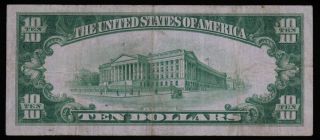 1928 $10 GOLD CERTIFICATE US PAPER MONEY NOTE VERY FINE 2