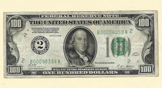 Series 1928 Federal Reserve One Hundred Dollars $100 Note Paper Money Frn