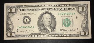 1985 (i) $100 One Hundred Dollar Bill Federal Reserve Note Minneapolis,  Mn Crisp