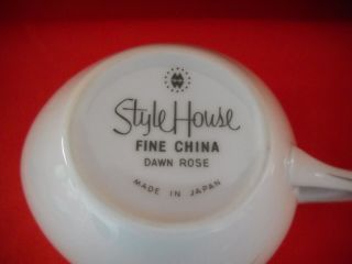 Style House Fine China - - Dawn Rose pattern/White - - Creamer 3