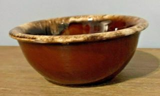 Vintage Hull Usa Brown Drip Pottery Oven - Proof 5.  25 Inch Cereal Bowl