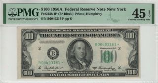 1950 A $100 Federal Reserve Star Note York Fr.  2158 - B Pmg Ch Xf Ef 45 Epq