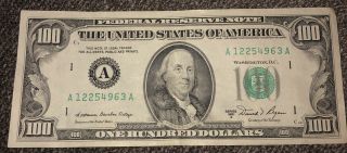 1981 A $100 One Hundred Dollar Bill Us Bill Boston Massachusetts (a) A12254963a