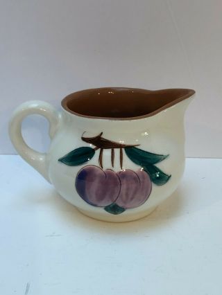 Vintage Stangl Pottery Hand Painted Fruit Pattern Creamer