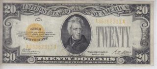 $20.  00 Gold Certificate,  Series Of 1928,  Fr 2402,  Vf - Not Certified (37965)