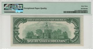 1950 D $100 Federal Reserve Note Chicago Fr.  2161 - G Ga Block Pmg Ch Unc 63 Epq
