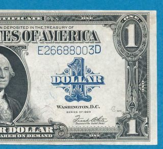 $1.  00 1923 Fr.  237 Silver Certificate Blue Seal Attractive Classic Horse Blanket