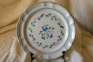 Hearthside Floral Expressions Stoneware Pink Blue Flowers Dinner Plate 10 3/4 "