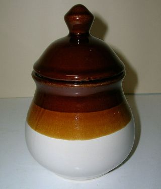 Stoneware Sugar Bowl / Ginger Jar - 3 Shades Gourd Shape High Gloss Glaze