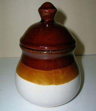 Stoneware Sugar Bowl / Ginger Jar - 3 Shades Gourd Shape High Gloss Glaze 2