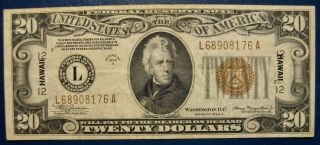 - - - Us 1934 - A $20 Federal Reserve Note Hawaii Xf - Au